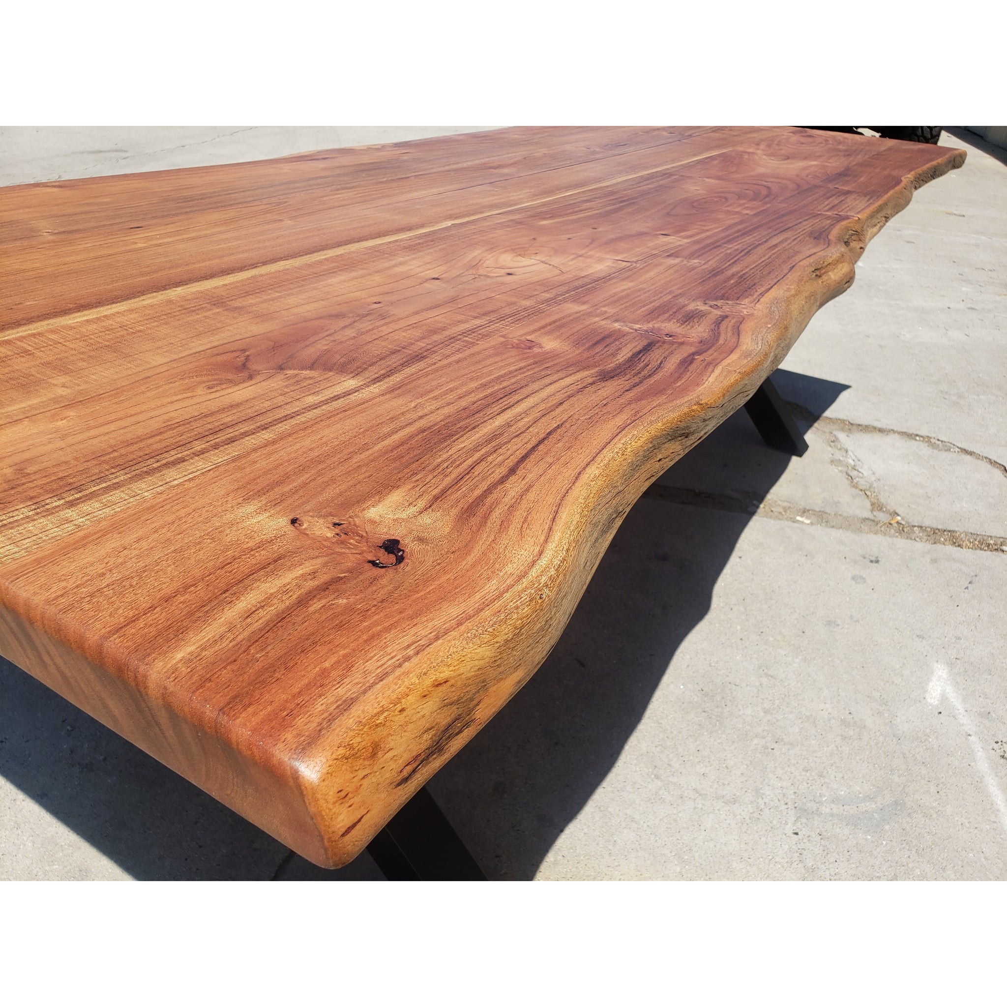 108L Live Edge wood table with Custom Steel legs – Alive Edge Designs