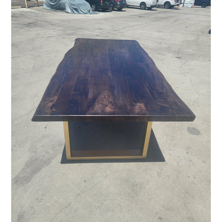 84"L Custom Stained, Live Edge Acacia wood table