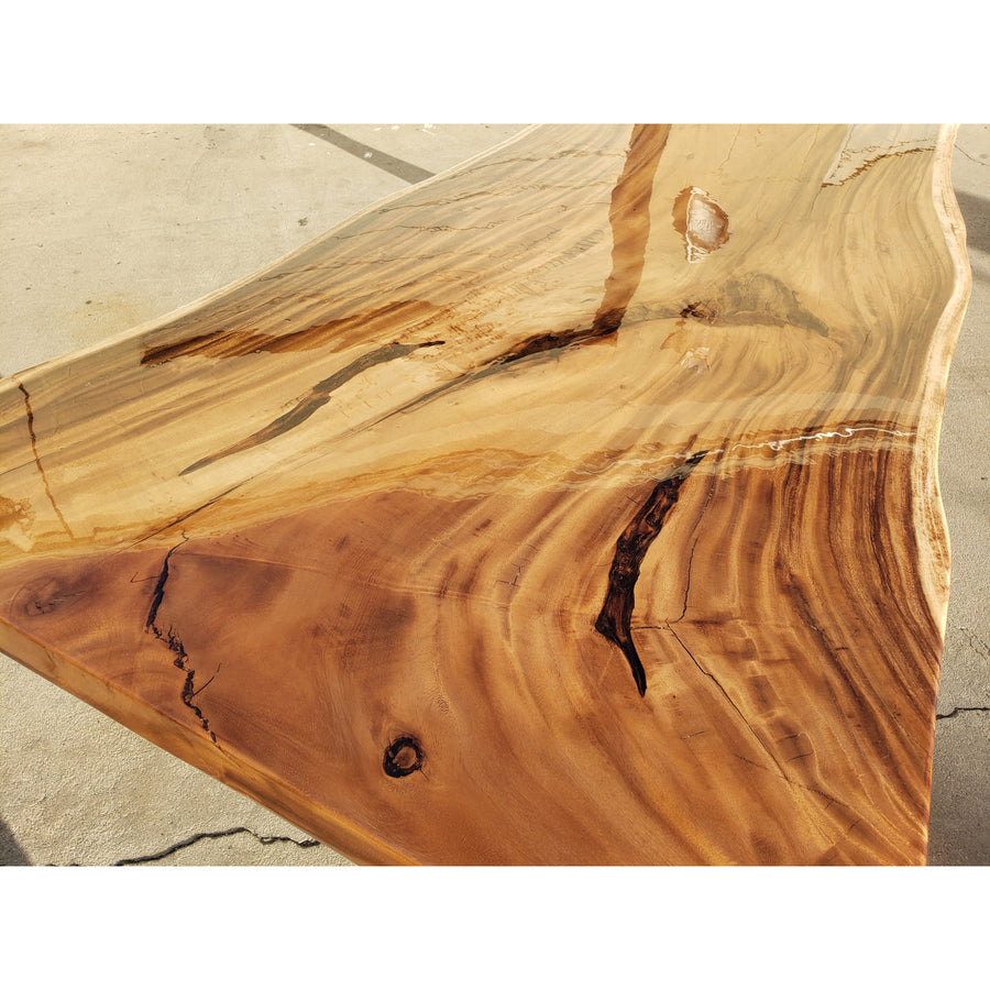 Handcrafted 96"L Solid Acacia Wood slab with Protective Coating