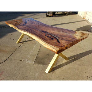 Handcrafted 96"L Solid Acacia Wood slab with Protective Coating