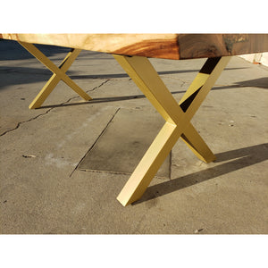 Handcrafted 96"L Solid Acacia Wood slab with Protective Coating