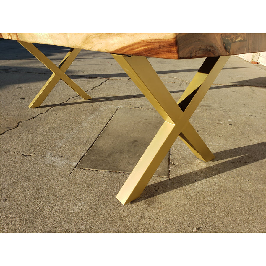 Handcrafted 96"L Solid Acacia Wood slab with Protective Coating