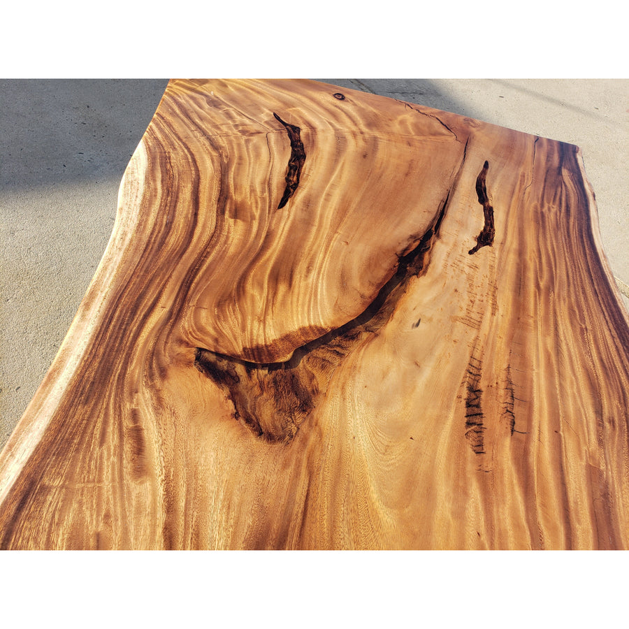 Handcrafted 96"L Solid Acacia Wood slab with Protective Coating