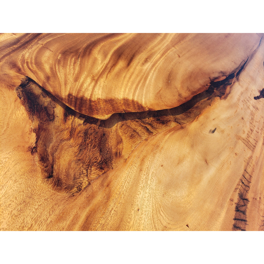 Handcrafted 96"L Solid Acacia Wood slab with Protective Coating