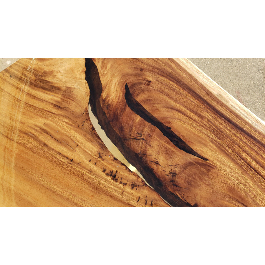 Handcrafted 96"L Solid Acacia Wood slab with Protective Coating