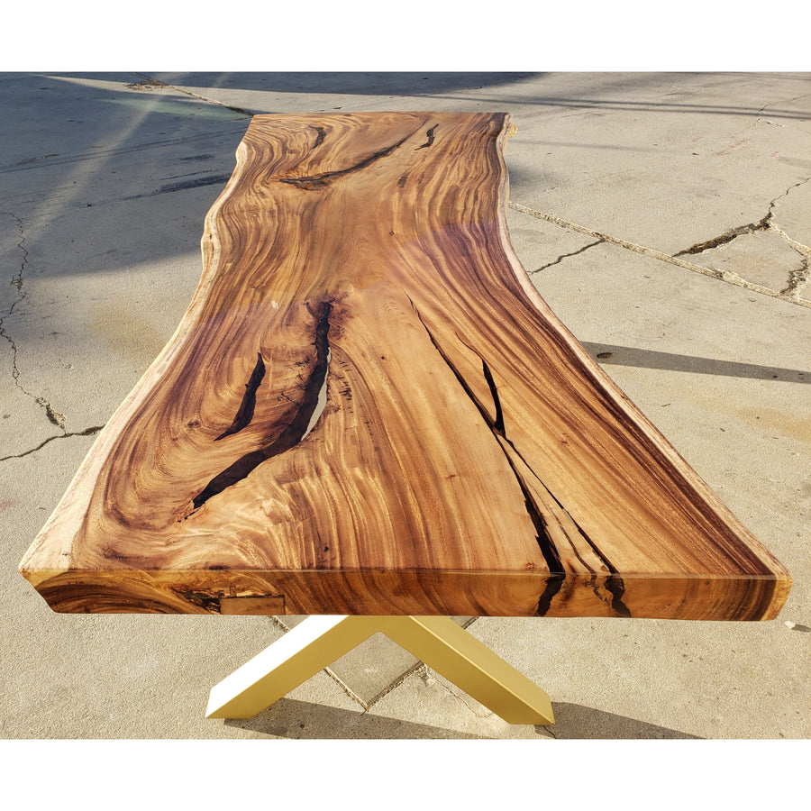 Handcrafted 96"L Solid Acacia Wood slab with Protective Coating