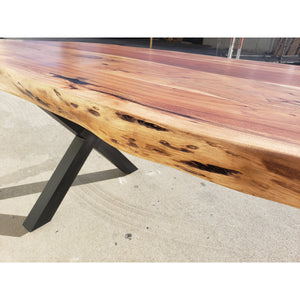 Finely Handcrafted, 96L Live Edge Acacia Wood Dining Table