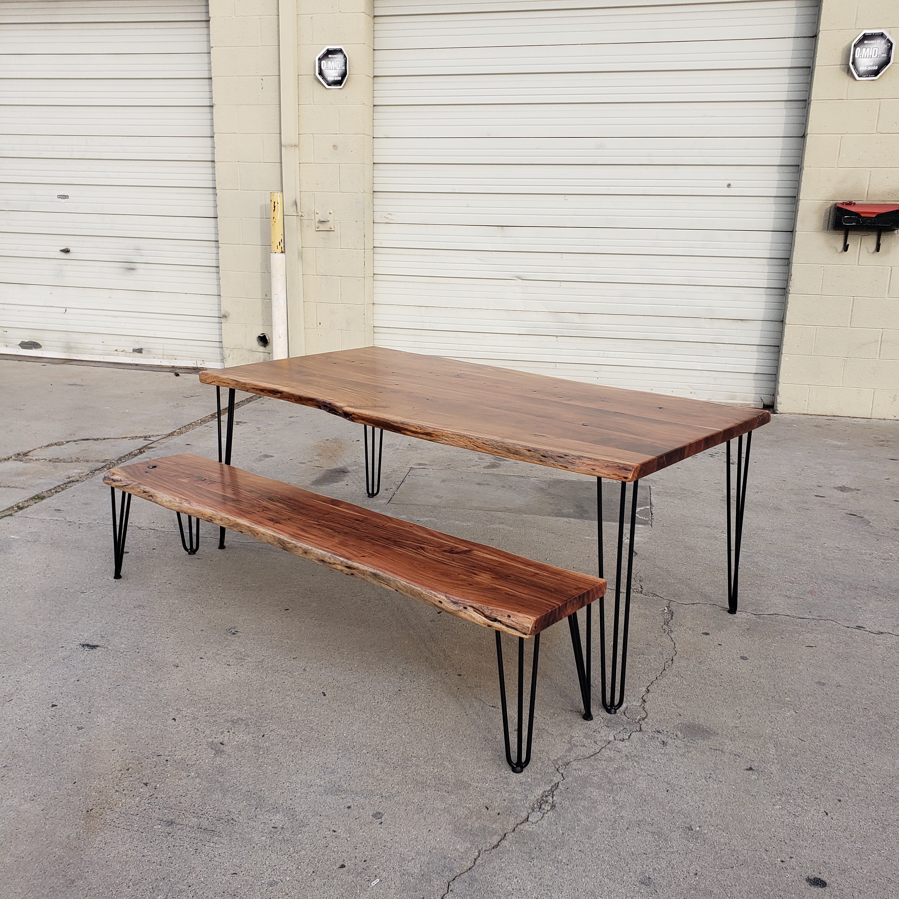 Hairpin leg table and sales bench