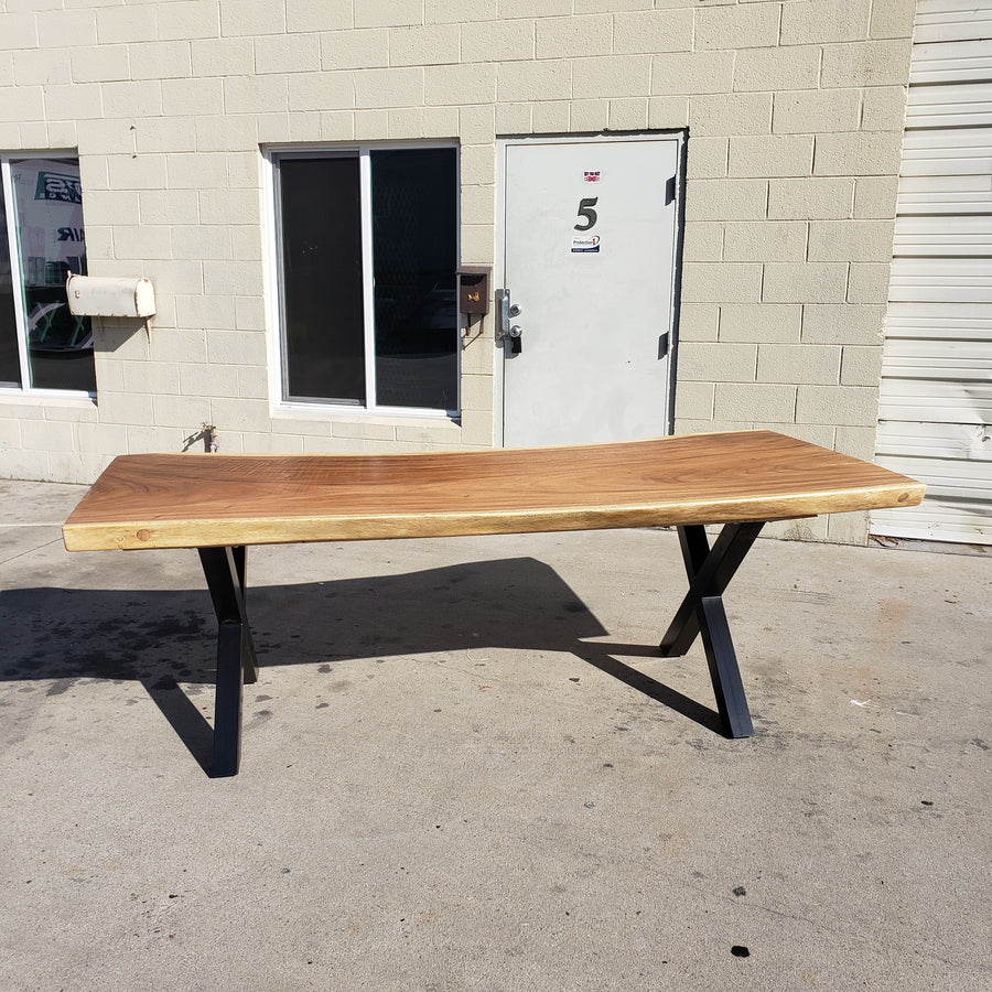 99"L Solid Acacia wood slab table