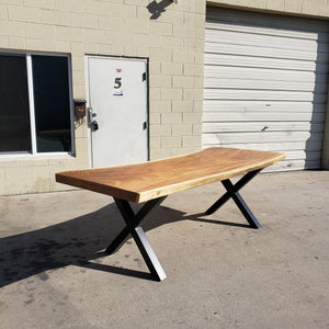 99"L Solid Acacia wood slab table