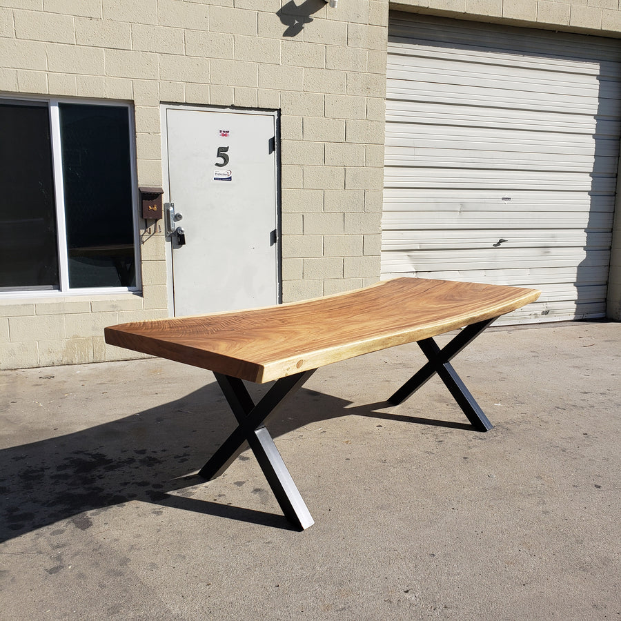 99"L Solid Acacia wood slab table