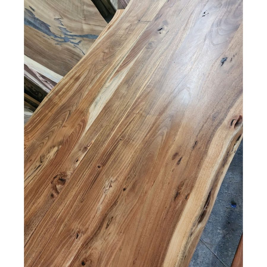 Petite Live Edge Acacia wood Table & Bench Set