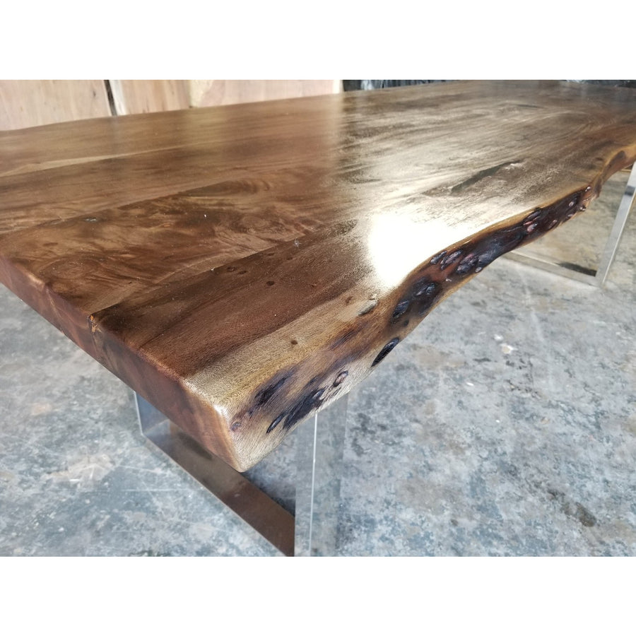 Finely Handcrafted, Custom Stained, Live Edge Acacia wood Dining/Conference Table