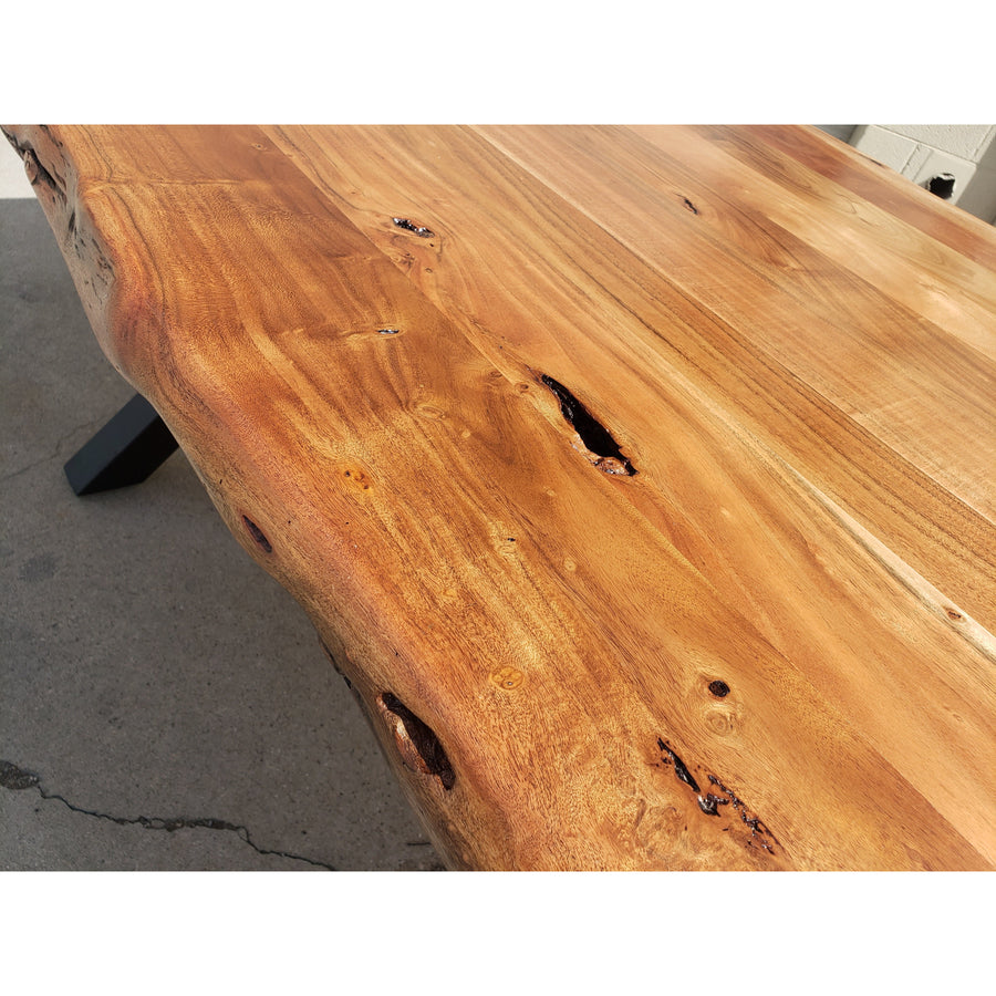 96"L Rustic Style, Acacia wood dining table